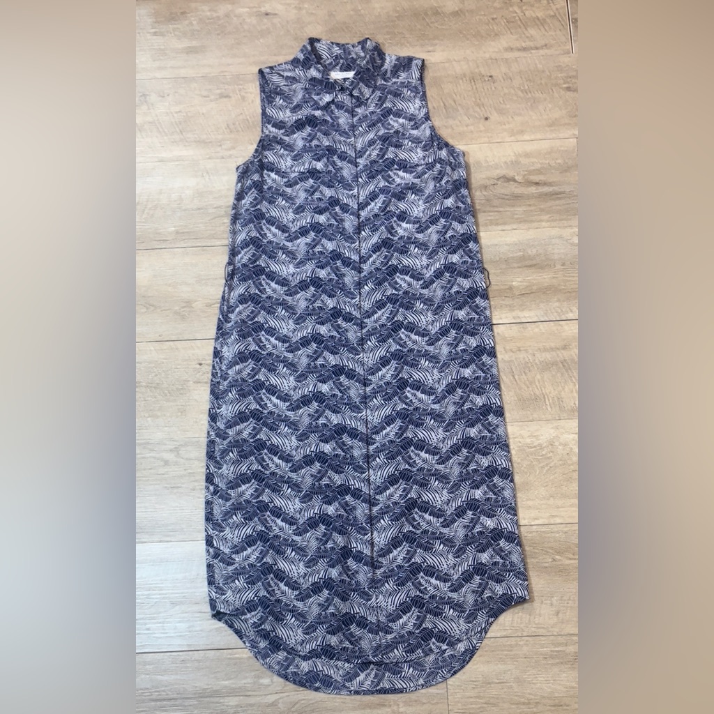Equipment Tegan 100% Silk Sleeveless Shirt Midi Dress Size Small- No Belt